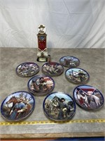 Civil War generals collector plates and decanter