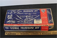 Vintage Tri Signal Toy Telegraph Set
