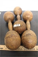 Early Wooden Barbells