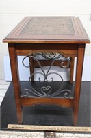 Vintage Wood & Metal End Table