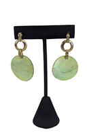 Green shell chip pendant beads Earrings