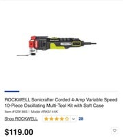 Rockwell Sonicrafter 10pc Oscillating Multitool
