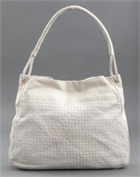 Bottega Veneta Cream & White Braided Leather Bag