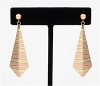 14K Multi-Colored Alloy Drop Earrings