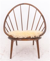 Ib Kofod-Larsen for Selig Walnut Hoop Chair