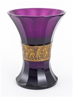 Moser Gilded Amethyst Glass Vase