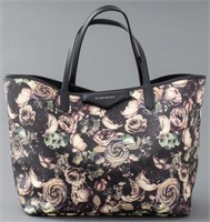 Givenchy Floral Print Canvas Leather Tote Handbag