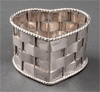 Cartier Sterling Silver Heart Form Basket