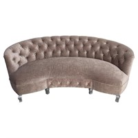 Hollywood Regency Modern Glam Velvet Crescent Sofa
