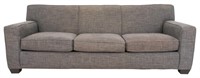 Crate & Barrel Chenille Upholstered 3 Seat Sofa