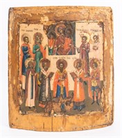 Russian Icon Unexpected Joy & Local Synaxis 19 C