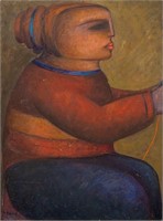 Arnaldo Miccoli "Profile" Oil on Canvas