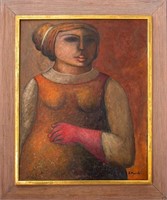 Arnaldo Miccoli "Pregnant Women" Oil on Canvas