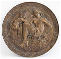 European "Le Printemps" Embossed Gilt Copper Plate