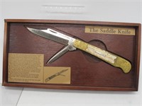 PARKER CUT CO. "THE SADDLE KNIFE" W/DISPLAY CASE