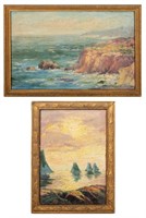 Stella Fiske "Seascape" Oils on Panels, 2