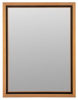 Modern Maple & Ebonized Wood Beveled Mirror