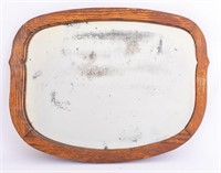 Arts & Crafts Style Oak Wood Beveled Mirror