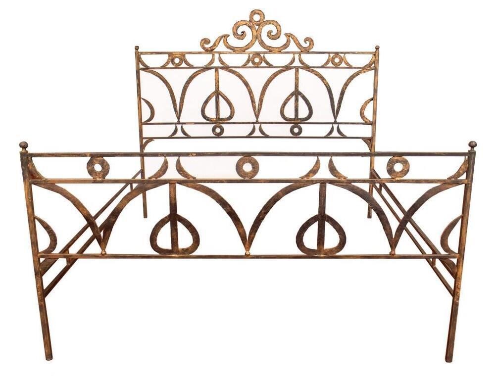 Folk Art Wrought Iron Bed