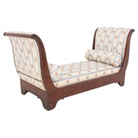 Louis Philippe Mahogany Upholstered Daybed Sofa