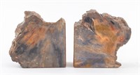 Petrified Wood Mineral Specimen Bookends, Pr