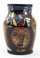 Cuban Hand-Painted Glazed Pottery Vase, 1979