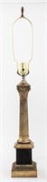 Vintage Brass & Ceramic Greek Column Lamp