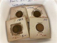 6 Better Indian Head Pennies 1859-1865