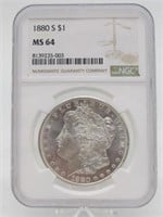 1880 S $1 MS64 NGC MORGAN SILVER DOLLAR