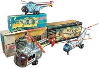 THREE BOXED JAPANESE FRICTION HELICOPTERS