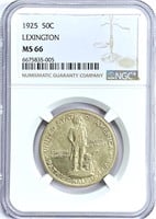 1925 Lexington Silver Commem. Half Dollar MS-66