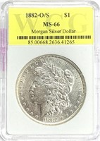 1882-O/S Morgan Silver Dollar MS-66