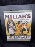 Millar's Curacoa Coffee Plaque 13" x 11"