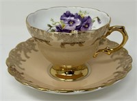 Rosina Cup & Saucer - Gorgeous Colour w. Gold