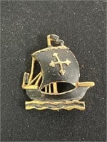 Antique Pirate Ship Brooch