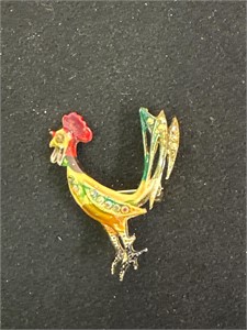 Antique Rooster Brooch