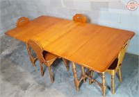 Drop Leaf Expanding Dinner Table + 4 Chairs