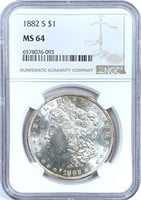 1882-S Morgan Silver Dollar MS-64