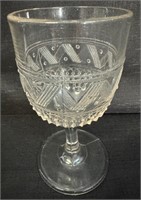PRETTY ANTIQUE NOVA SCOTIA GLASS PATTERNED GOBLET