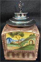 WONDERFUL 1920'S NIPPON HP SCENIC BISCUIT JAR