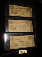 1863 Set of (3) Trenton, NJ City Bank Notes