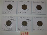(6) Early Lincoln Cents Including Semi-Keys.