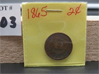 1865 Two-Cent Piece -- Civil War Date