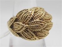 14KT ESTATE DOME RING LEAF DESIGN SZ 8 $900 VALUE