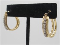 14KT DIAMOOND HOOPS ESTATE PIECES $900 VALUE