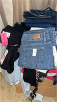 Clothing lot- variety of items, jeans & legging-