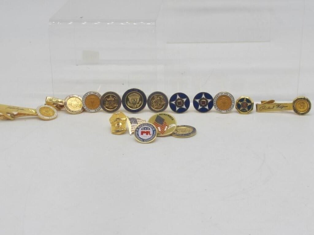 SECRET SERVICE LOT OF AUTH PRESIDENTIAL CUFF/PINS