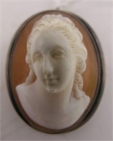 ANTIQUE SILVER & HIGH RELIEF CAMEO $375 VALUE