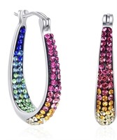 Crystal Hoop Earrings Fashion Inside Out Crystal