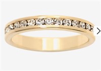 Sparkle Allure 14K Gold Over Brass Eternity Band